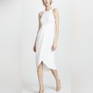 Yumi Kim So Social minimalist Tulip-Hem Midi Dress in white